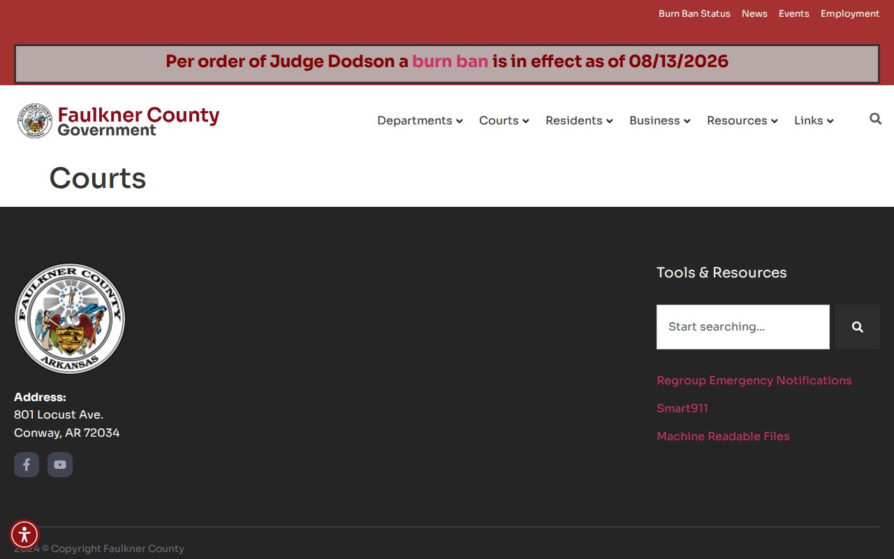 Faulkner County court docket county courts directory