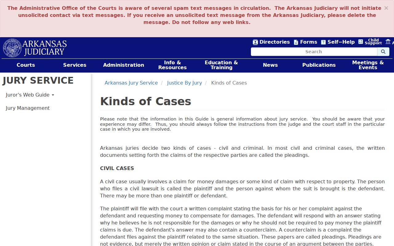 Faulkner County criminal court docket definitions from Arkansas Judiciary