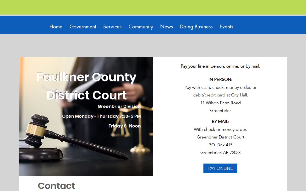 Greenbrier court records information on the official District Court page